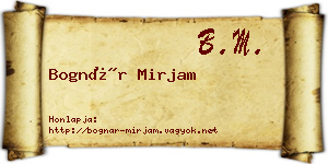 Bognár Mirjam névjegykártya